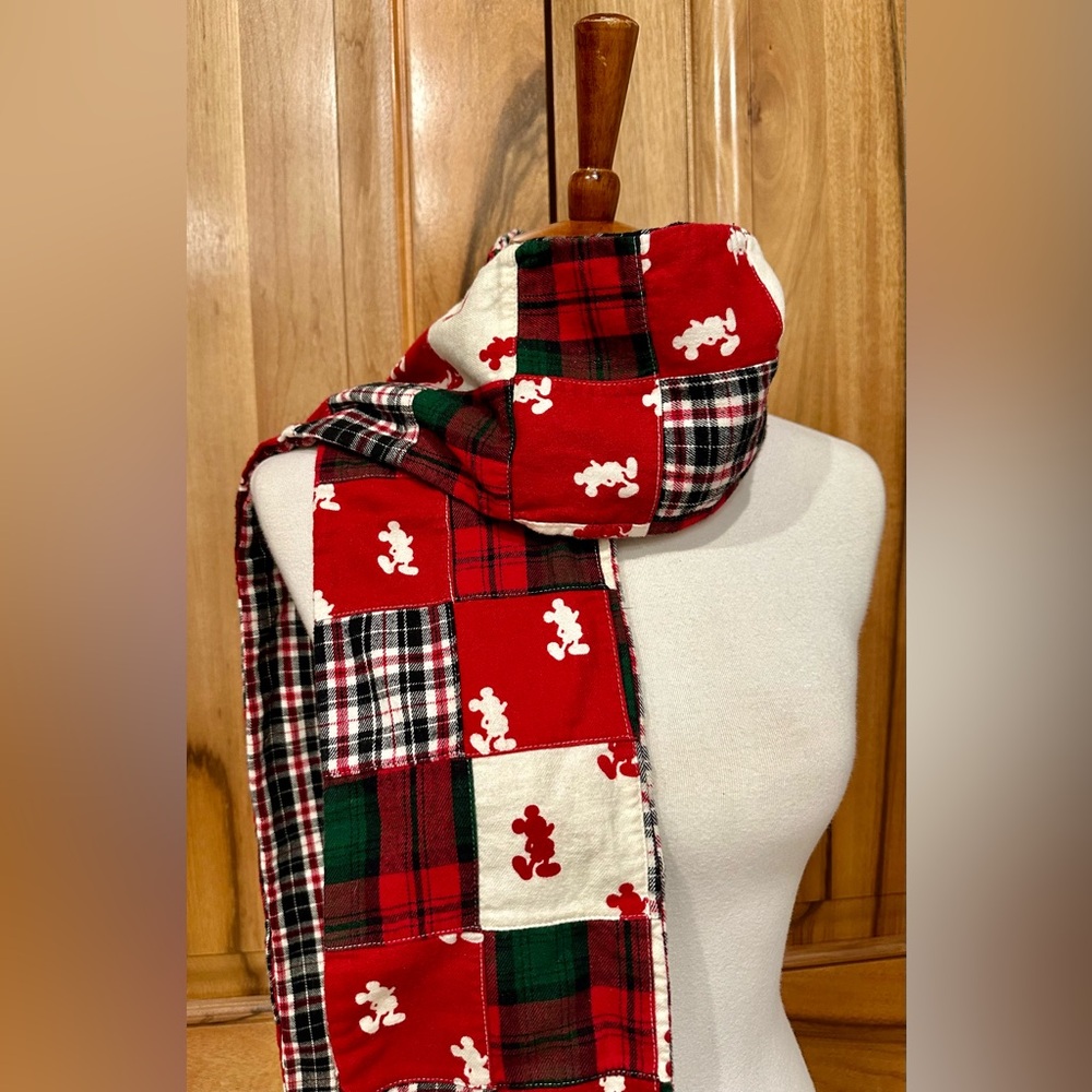 Disney Mickey Mouse Patchwork & Plaid Flannel Sca… - image 4